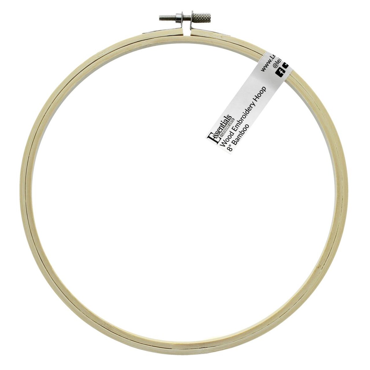 Essentials by Leisure Arts Wood Embroidery Hoop 8" Bamboo - wooden hoops for crafts - embroidery hoop holder - cross stitch hoop - cross stitch hoops and frames